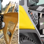 Construction machinery with industrial access hardware for service panels and compartments